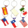 set of 6 TX flag wine charms