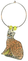 bengal cat wine charms