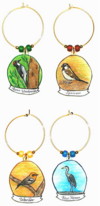 acorn woodpecker, sparrow, warbler, blue heron charms