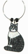 Black and White Maine Coon Cat Charms