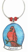 Cardinal in Oval charm