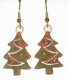 gingerbread tree earrings