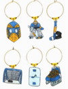 Hockey Blue  Notes wine charms