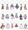 "over the hill" birthday celebrated with wine theme charms