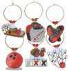 bowling charms in red