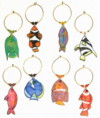 bright tropical fish wine charms
