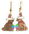 chocolate bunny earrings with blue egg