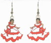 flamenco dancer in red ruffles earrings