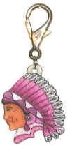 indian chief zipper pull