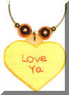 Valentine Sweethearts Candy Heart wine charm says "love ya"