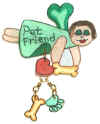 green pet friend angel pin