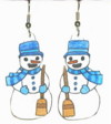 blue snowmen earrings
