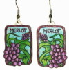 merlot grape earrings