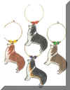 Border collie wine charms