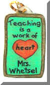 teaching heart charm